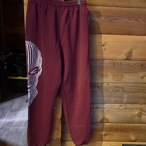 Badwood Maroon Graphic Jogger Sweatpants